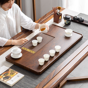 茶海整块高端办公室功夫茶具套装 茶盘实木家用电木新款 干泡小茶台