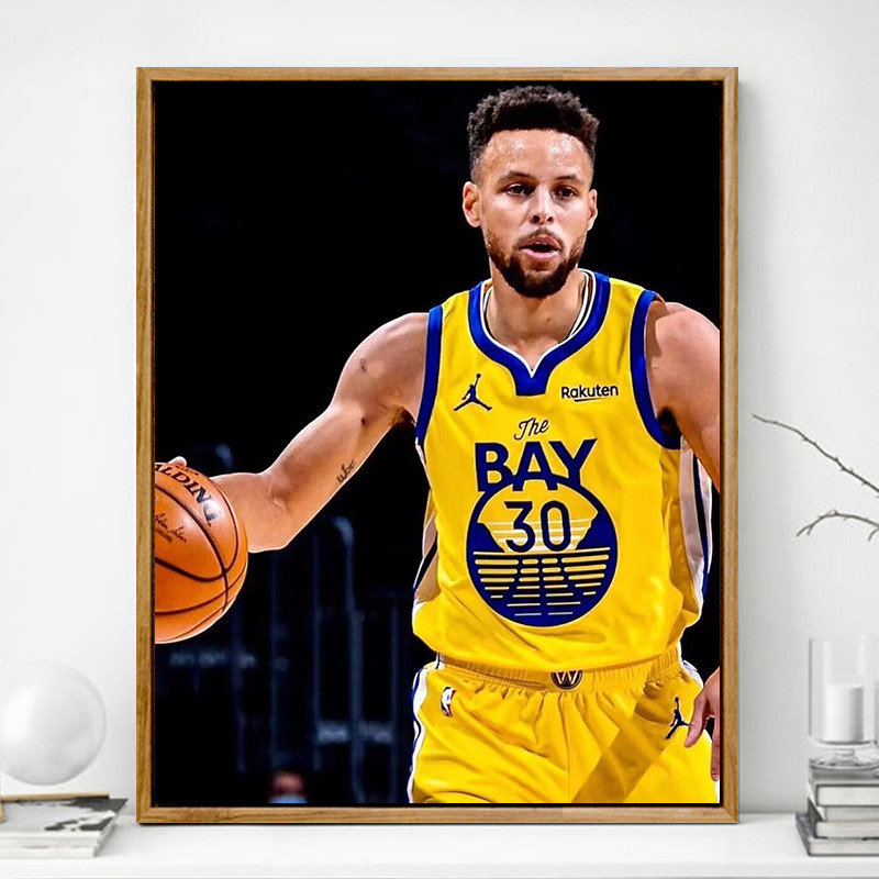 画画diy数字油画手工绘填色油彩画填充丙烯画nba篮球明星勇士库里