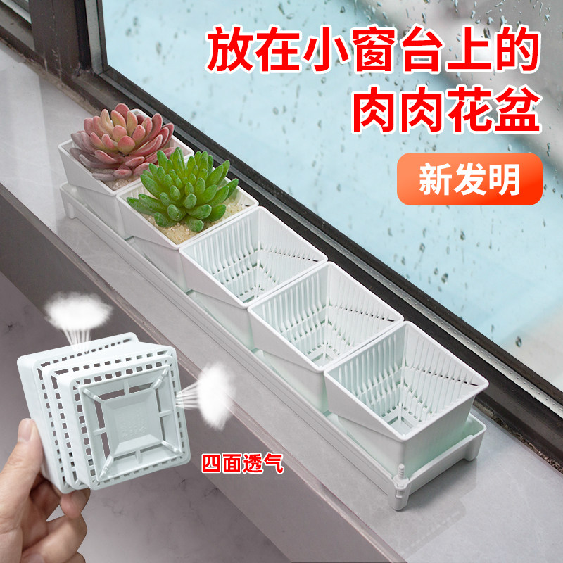 美莳窄窗台阳台多肉花盆长条形套装组合控根透气肉肉植物塑料小号,鲜花速递/花卉仿真/绿植园艺,花盆,淘宝优惠券,粉丝福利购,淘宝优惠卷