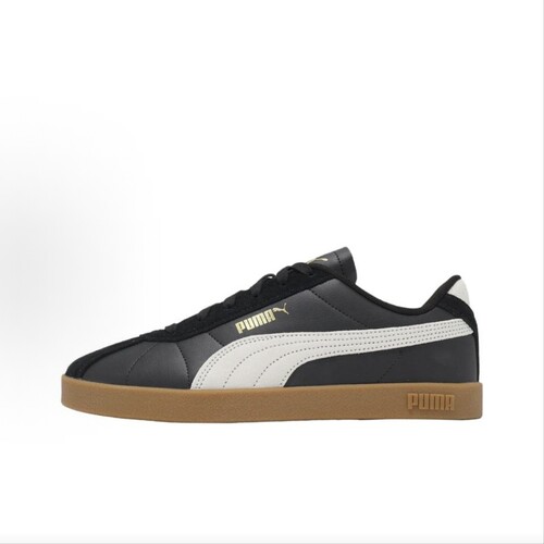 Puma/彪马 CLUB II SD T头鞋 板鞋 拼接低帮休闲复古 黑色/白色