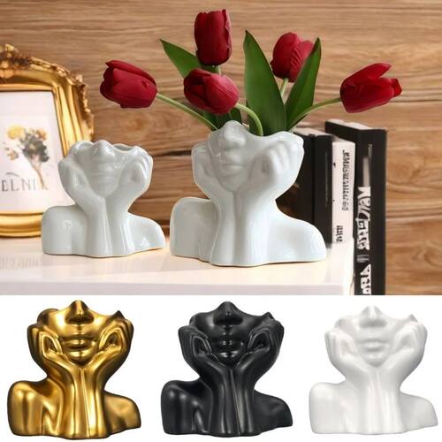 Abstract Face Art Ceramic Vase Nordic Ins Style Desktop Deco