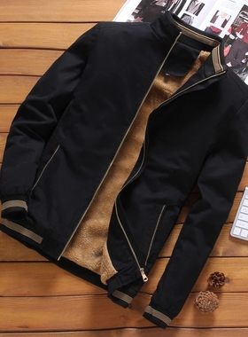 Autumn Mens Bomber Jackets Fleece Thick Winter Jacket Men