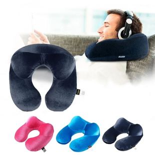 U-Shape Travel Pillow for Airplane Inflatable Neck Pillow Tr
