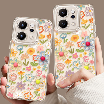 油画花朵适用oppoReno14手机壳新款reno14pro透明13镜头12全包rone11防摔oppo硅胶reno9保护8套7系列6女5卡通