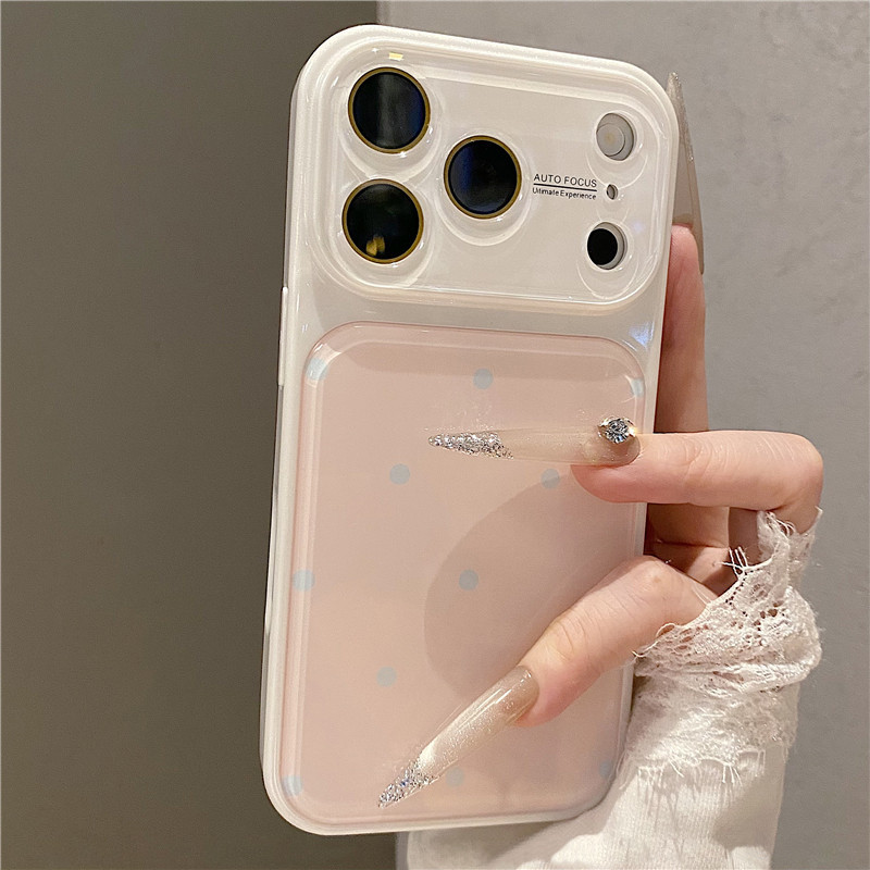 撞色波点适用苹果18promax手机壳防摔iPhone17pro自带镜头膜16有机玻璃15巨好看14透明13全包12pro卡通11外壳
