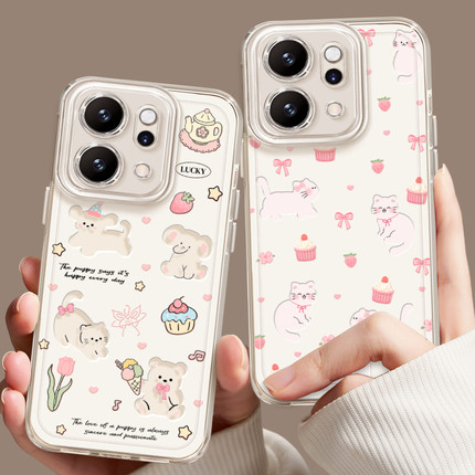 蝴蝶结小狗适用oppoReno14手机壳新款reno14pro透明13镜头12全包rone11防摔硅胶reno9保护8套7系列6女5卡通