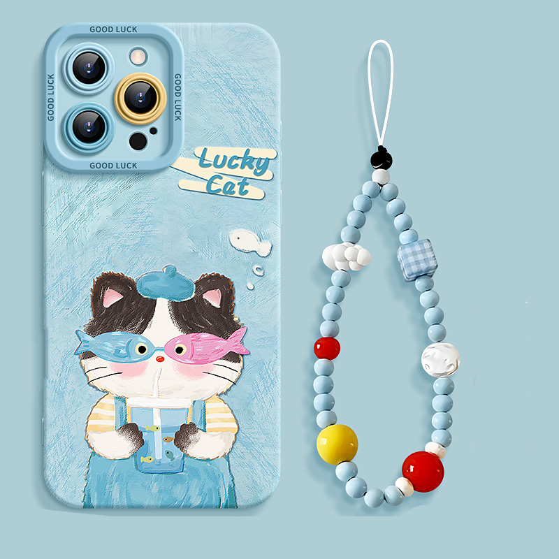 【可爱蓝色猫】适用苹果16手机壳