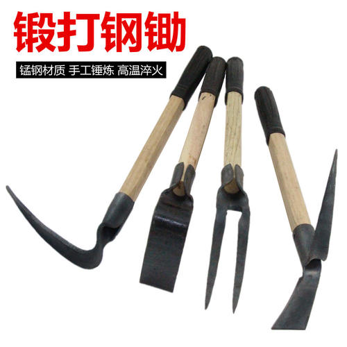 全钢两用开荒老式挖土神器锄头
