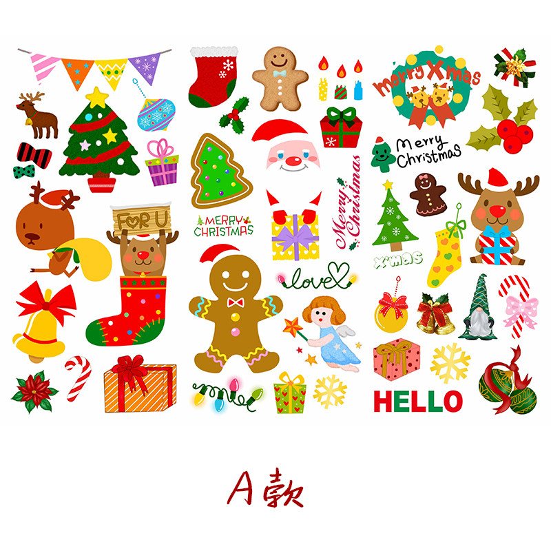 圣诞节手帐贴纸MerryChristmas防水贴画日记本和纸装饰diy素材包
