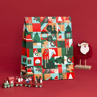 圣诞礼物包装礼品袋创意纸袋包装定制空盒礼盒手提袋红色圣诞节