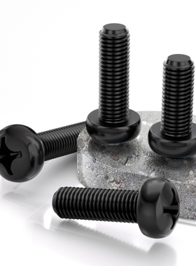 黑色304不锈钢十字小盘头螺丝钉GB823圆头机牙螺栓加长螺杆M2-M8