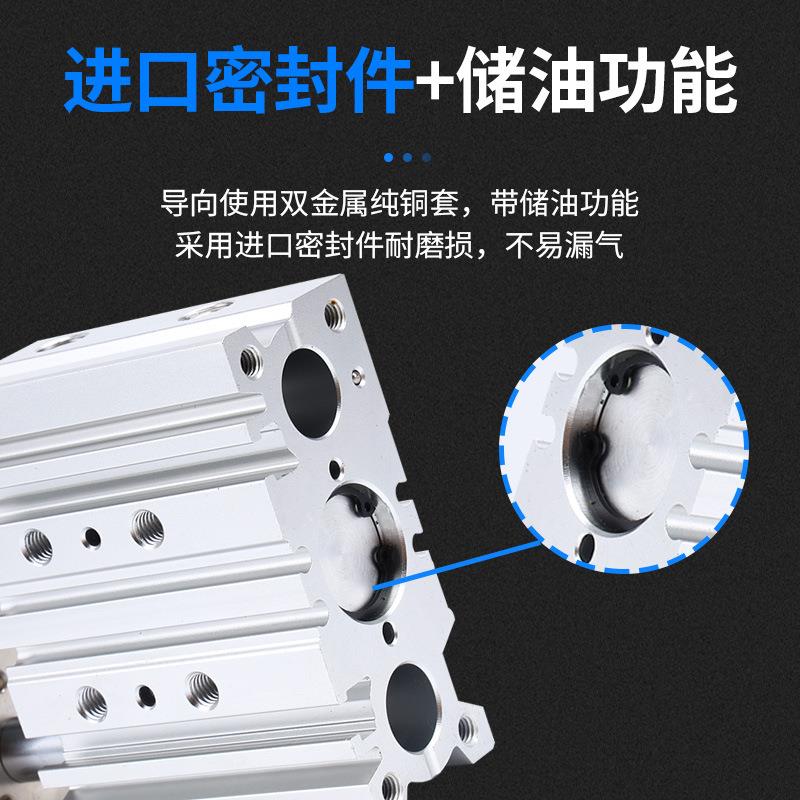 现货 SMC型MGPM16*10/20/30/40/100/125薄型带导杆气缸 三轴气缸