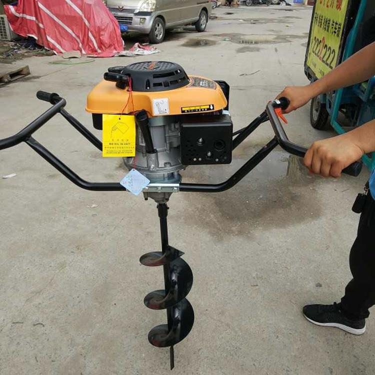 工业钻地工具 手提单人款种植挖坑机 车架可拆卸独轮打洞机