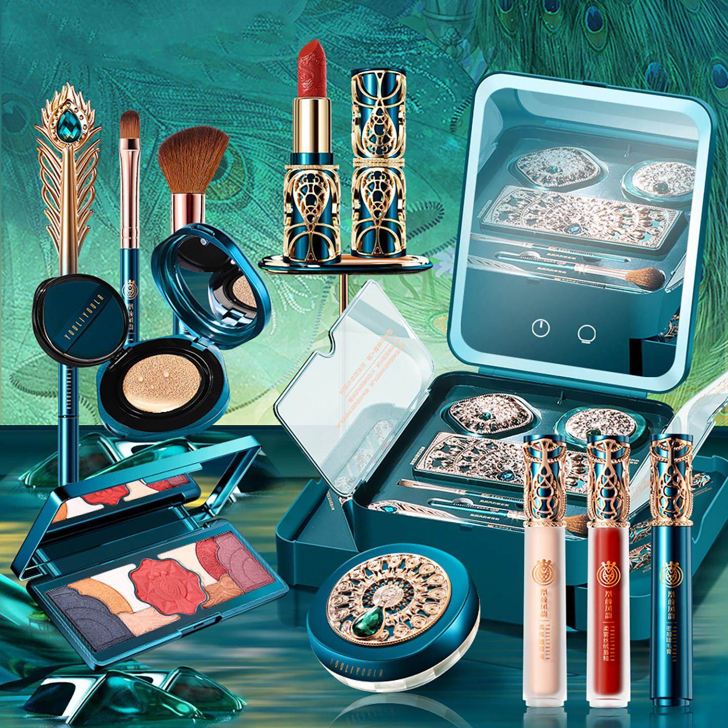 12件套彩妆套装口红化妆品全套一整套美妆套盒礼物中国风彩妆礼盒