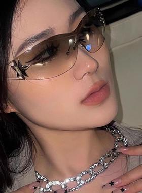 2025新款高端覆古Y2K太阳镜超酷无框太阳镜酷户外骑行紫外线防护