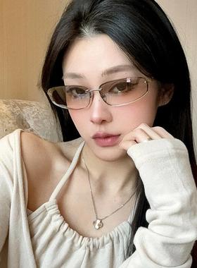 2025新款覆古茶色渐层太阳眼镜女y2k千禧风高级感网红拍照潮太阳