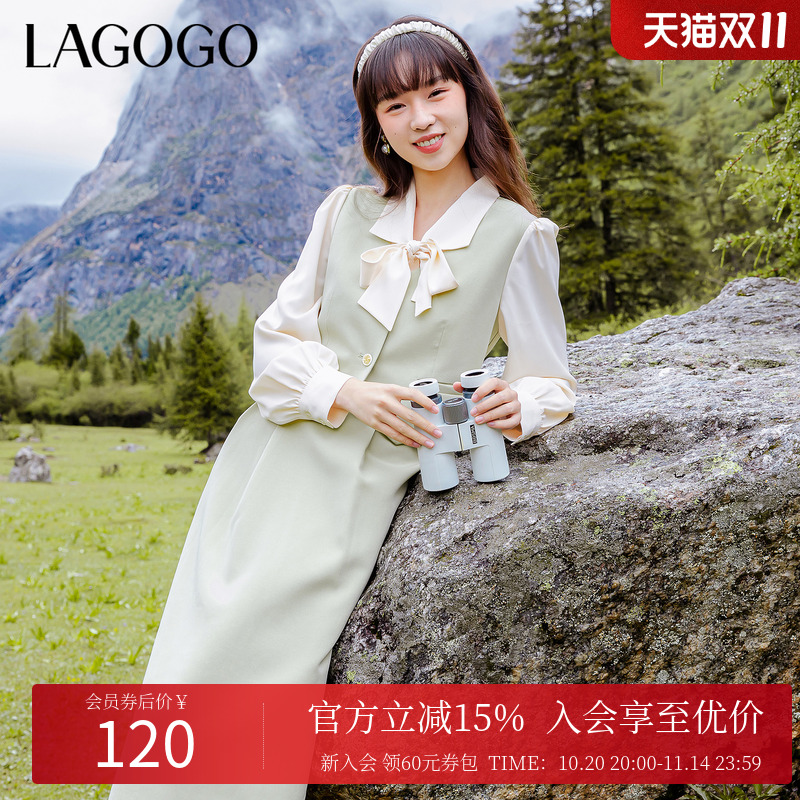 层次感假两件拼接设计 高收腰