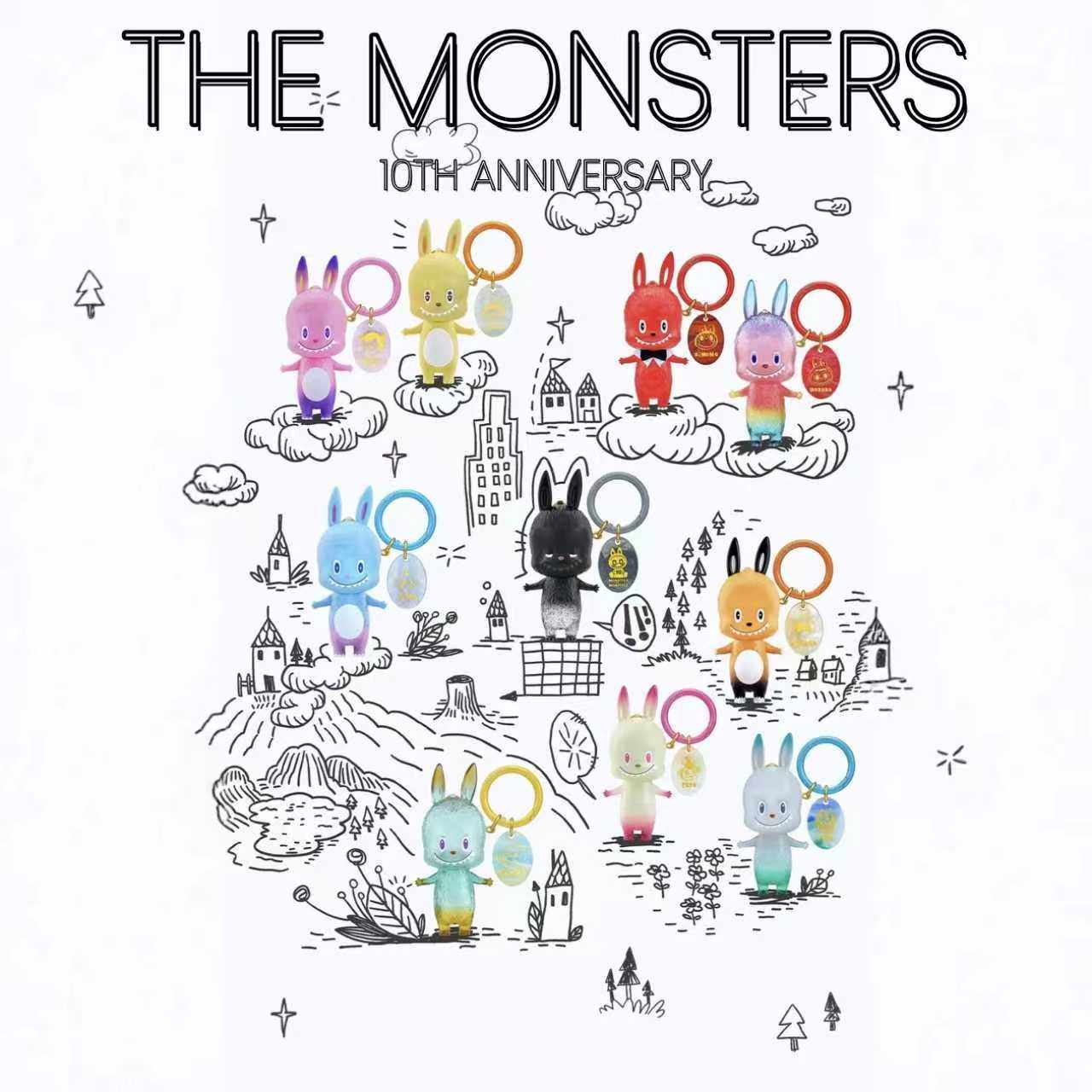POPMART泡泡玛特THE MONSTERS十周年拉布布手办盲盒LABUBU钥匙圈
