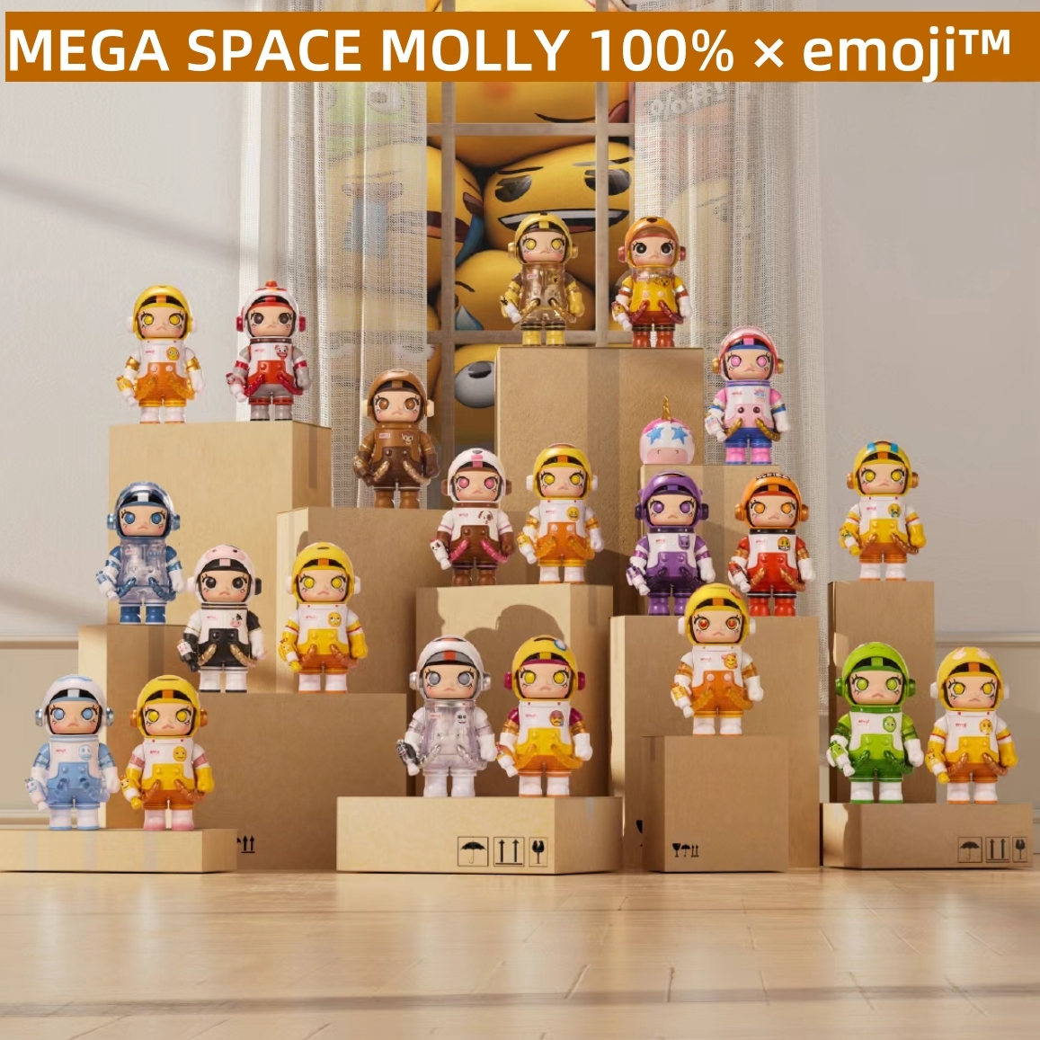 泡泡玛特MOLLY100%×emoji™盲盒