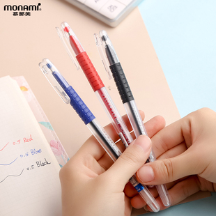 慕那美韩国monami进口0.5mm子弹头中性水性笔学习办公会议书写划线注释高品质凝胶笔Jeller Pen慕娜美2008