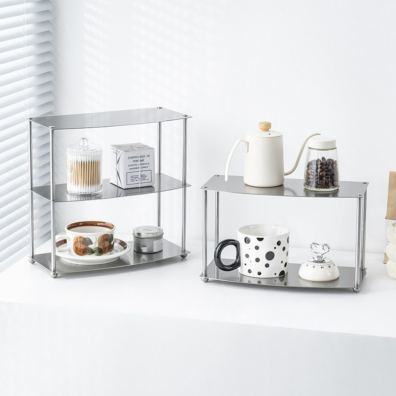 不锈钢亚克力桌面咖啡杯展示架