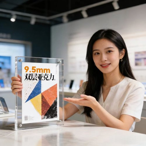 亚克力强磁加厚台卡透明水晶相框摆台桌面台签标价牌展示牌立牌 商品价格桌牌双面展示覆膜 高清写真相框