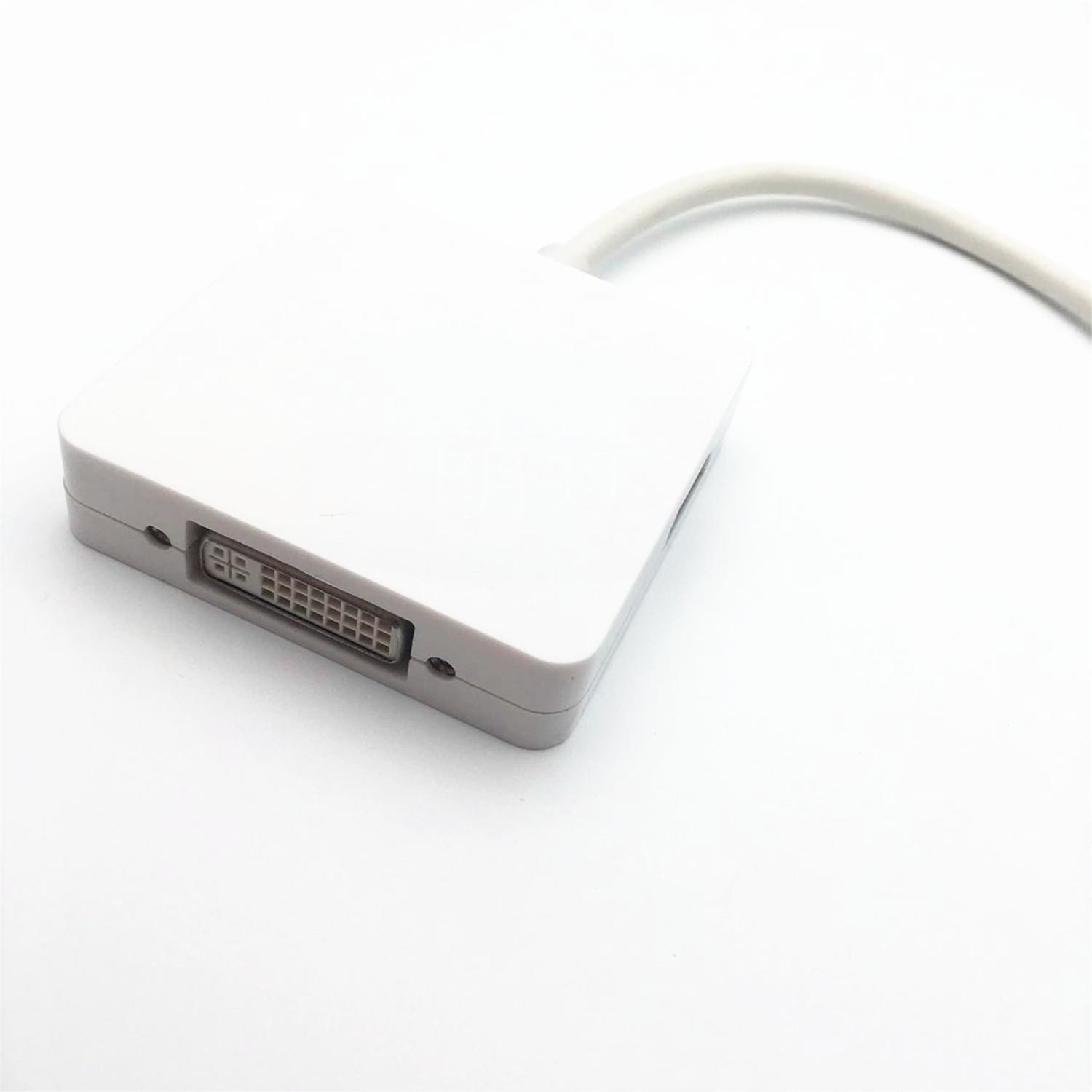 Mini DP Displayport转VGA+HDMI+DVI转换线 雷电三合一 Macbook