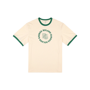 罗兰加洛斯法网情侣T恤2025夏季新款男女撞色印花短袖运动上衣