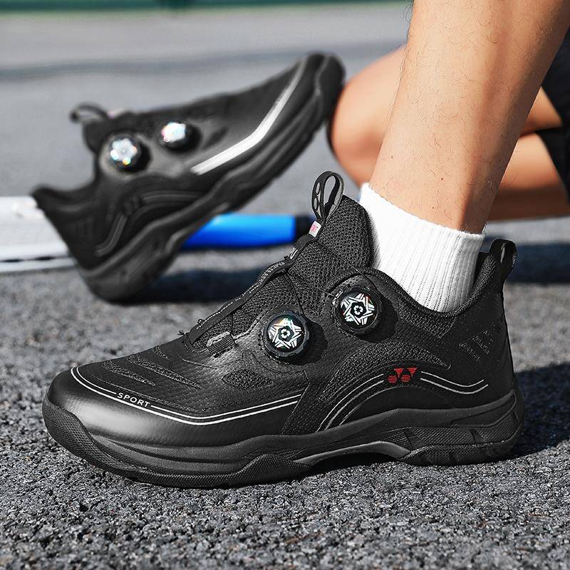 旋转扣羽毛球鞋男女鞋2025青少年黑色网球鞋专业运动儿童兵兵球鞋