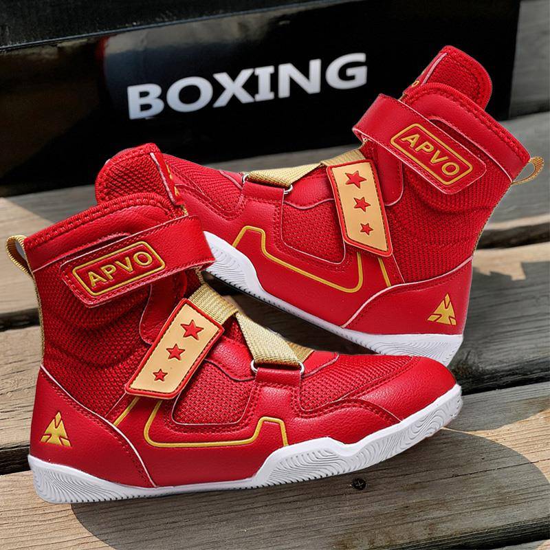 儿童摔跤鞋散打格斗鞋武术训练拳击鞋男童女童青少年跆拳道抟击鞋