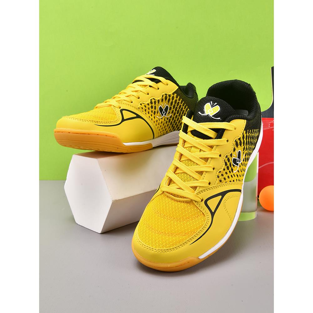 孙颖莎同款乒乓球鞋黄色牛筋底网面透气防滑国家队专业比赛训练鞋