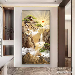 5d钻石画旭日东升满钻新款贴钻十字绣钻石绣2025客厅玄关流水生财