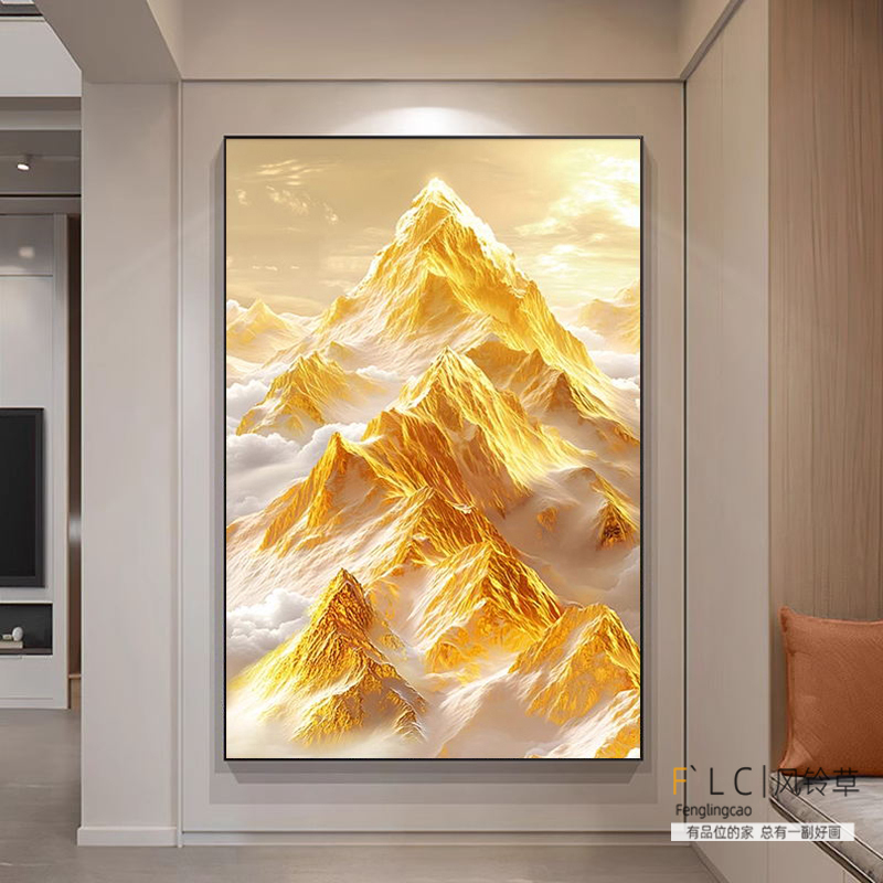 带框玄关日照金山钻石绣贴钻十字绣5d钻石画满钻新款客厅2025风景