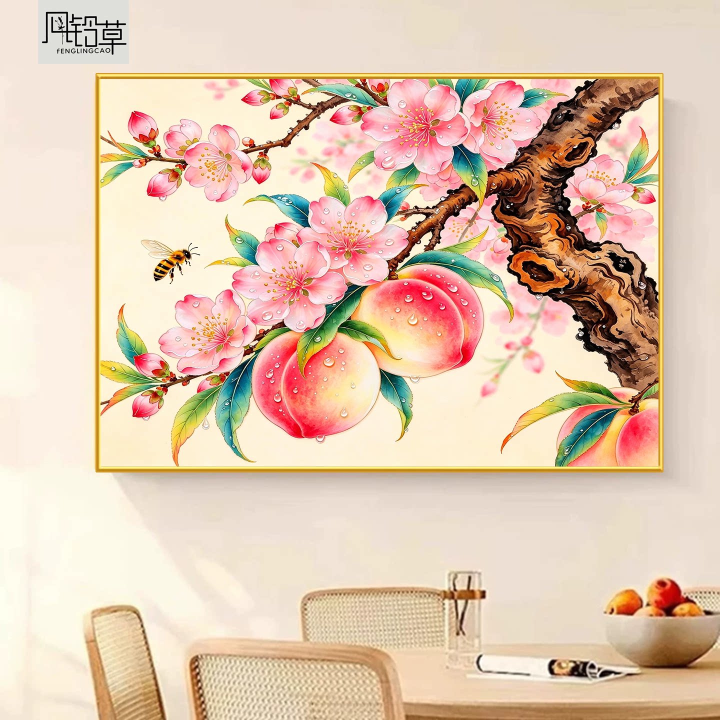 春桃蜜境新款5d钻石画2026满钻高级感水果餐厅粘钻十字绣现代简约