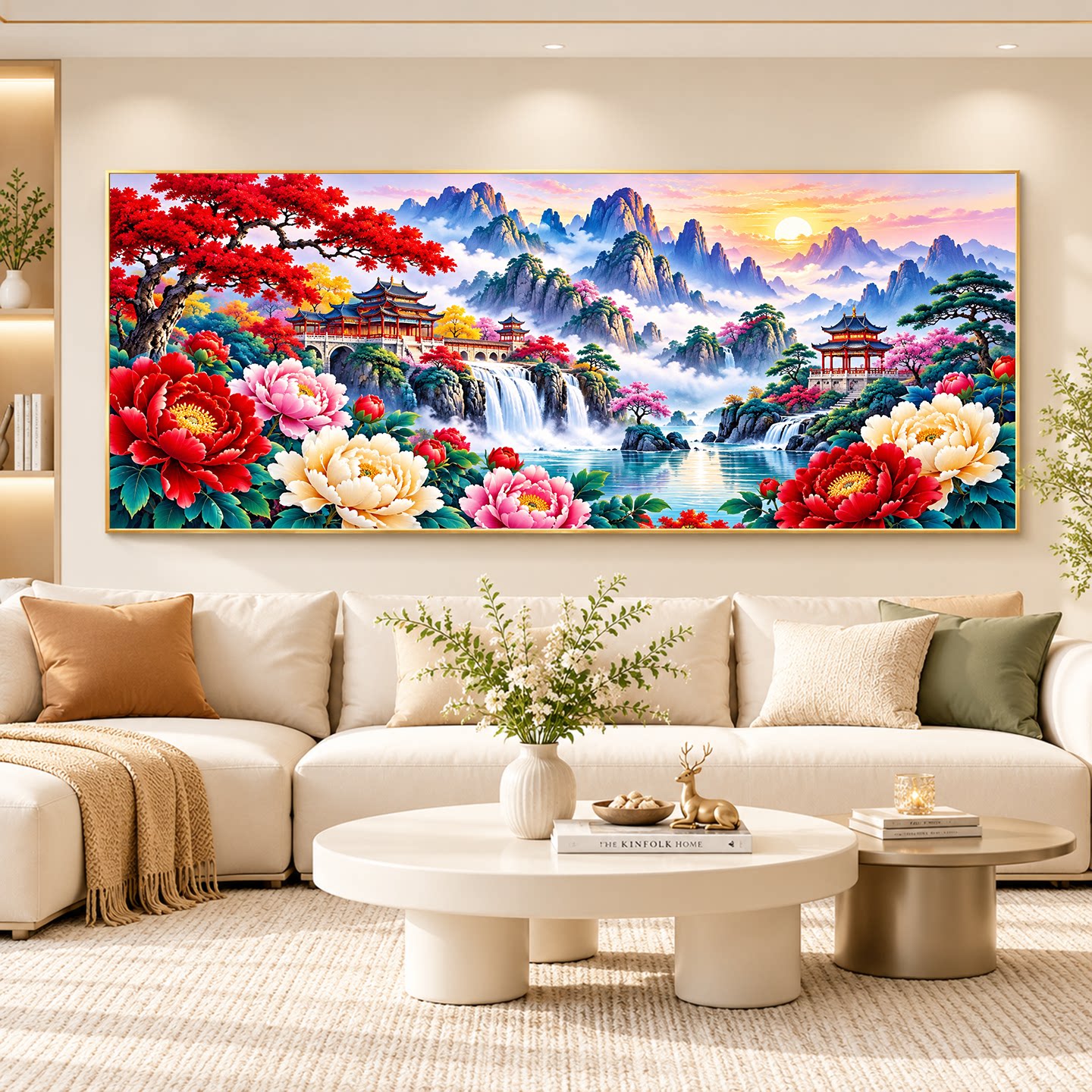 山水风景楼阁2026钻石画满钻新款花开富贵牡丹客厅大幅贴钻砖石绣
