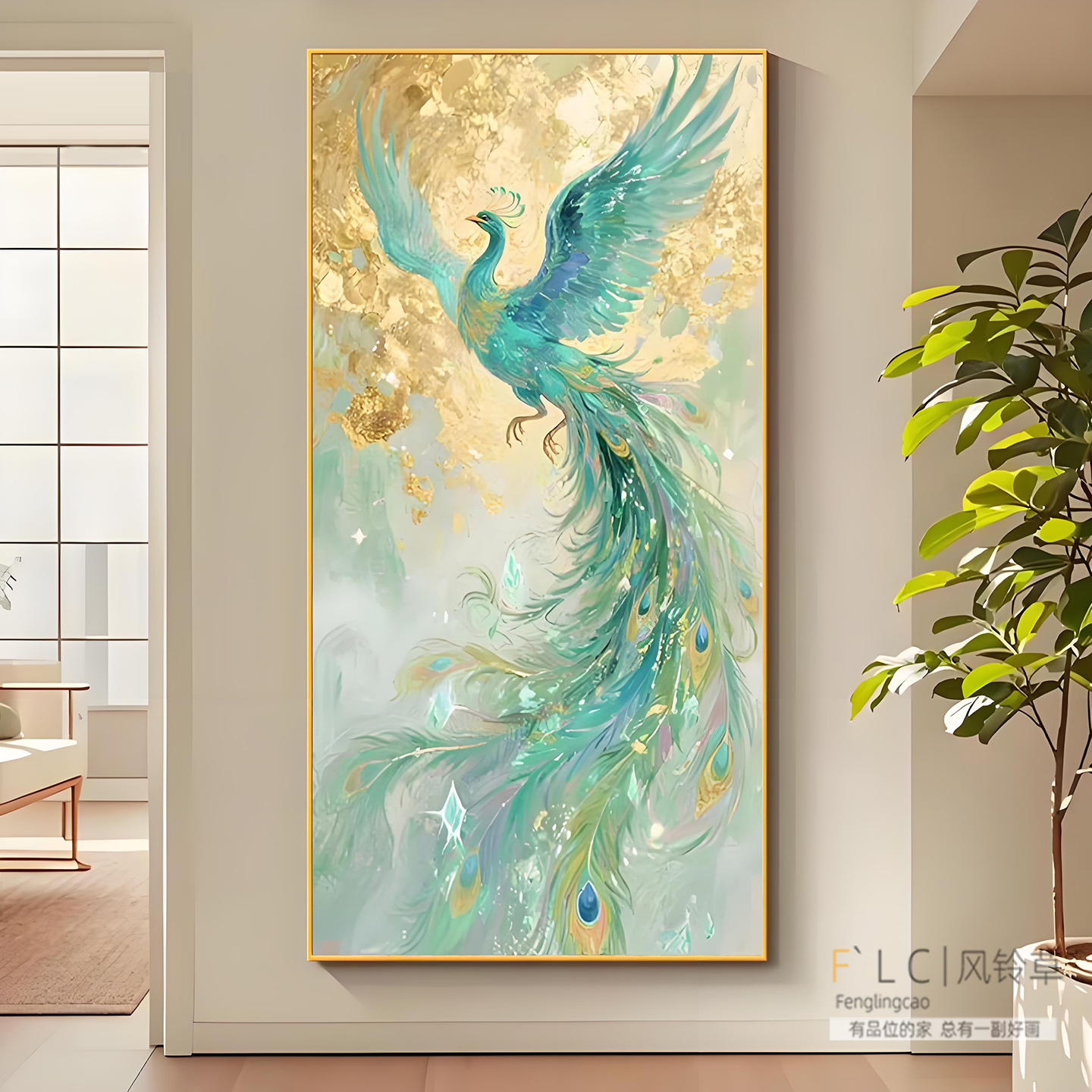 玄关招财神鸟钻石绣贴钻十字绣