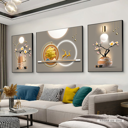 三联钻石画满钻新款客厅抽象北欧