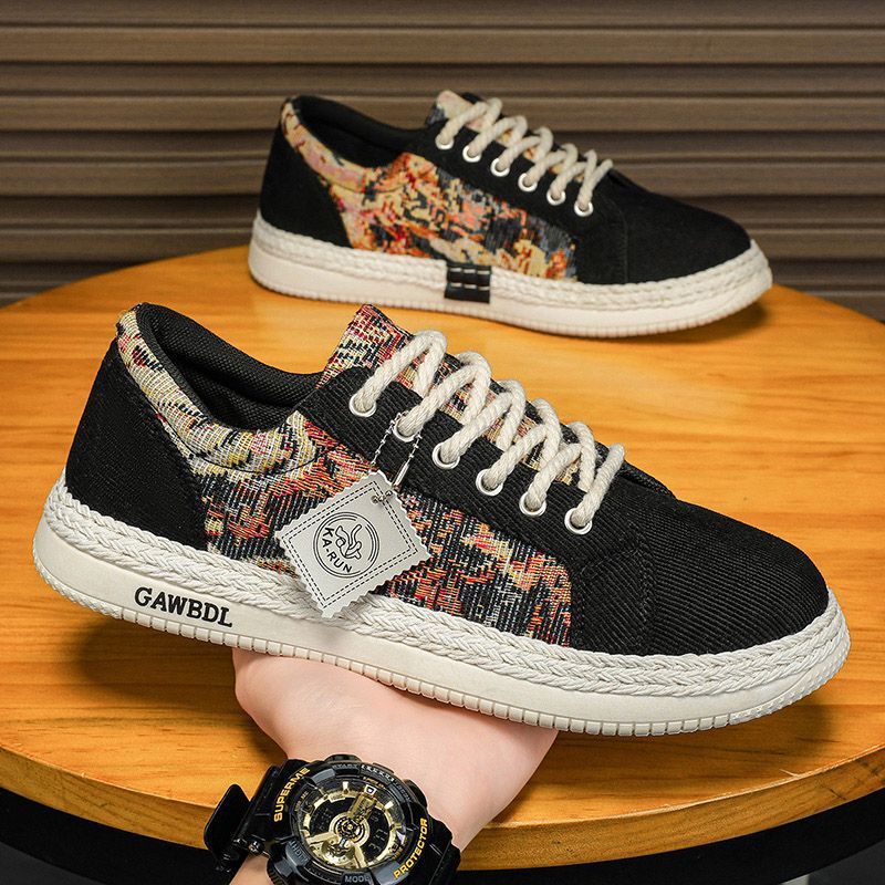 男鞋2025新款秋季透气防臭板鞋男士帆布鞋轻便舒适软底低帮休闲鞋