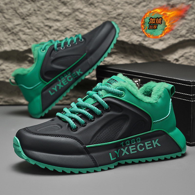冬季厚底老爹鞋东北防寒加绒加厚保暖男士棉鞋软底减震运动休闲鞋