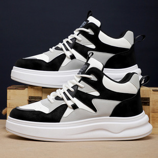 男士 新款 板鞋 皮面防水劳保老爹男款 男鞋 休闲运动防滑潮鞋 2025冬季