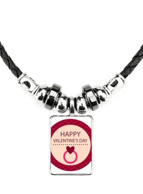 粉色情人节心形戒指饰品合金吊坠