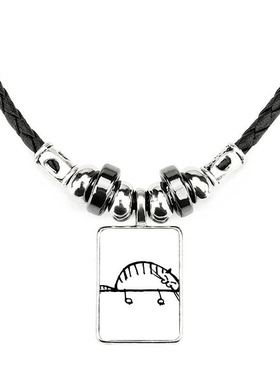 慵懒风条纹猫咪微笑饰品合金吊坠