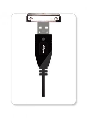 USB插头黑色电线纹样平头文件夹书写垫板考试A4板夹纸夹子