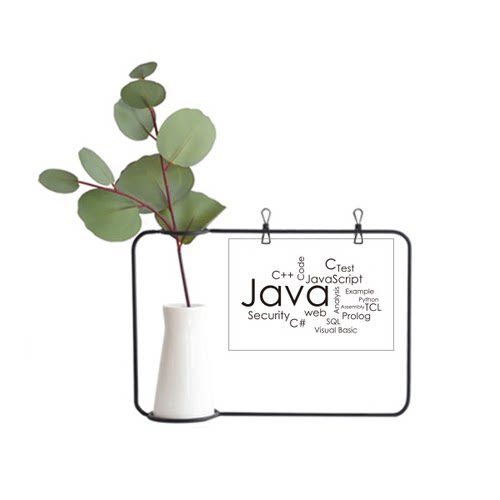 程序员编程相关Java金属相框陶瓷花瓶装饰假花仿真花创意卡片ins