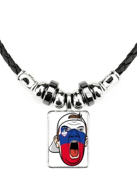 斯洛文尼亚国旗脸谱饰品合金吊坠