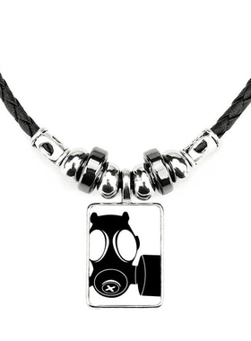 反恐精英污染系列防毒面具手工蜡皮绳项链子吊坠饰品合金挂坠男女