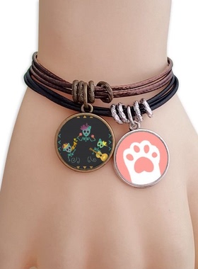 彩绘墨西哥猫咪原创设计风手链