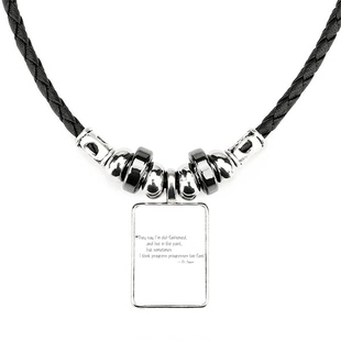 有时候生活节奏太快了手工蜡皮绳项链子吊坠饰品合金挂坠男女定制