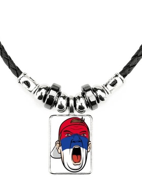 塞尔维亚国旗脸谱饰品合金吊坠