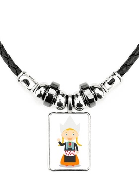 荷兰卡通人物饰品合金吊坠